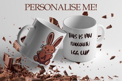 Personalisierter ''Mein (Schokoladen-) Eierbecher'' Osterei Neuheit 11 Unzen Weiß Keramiktasse
