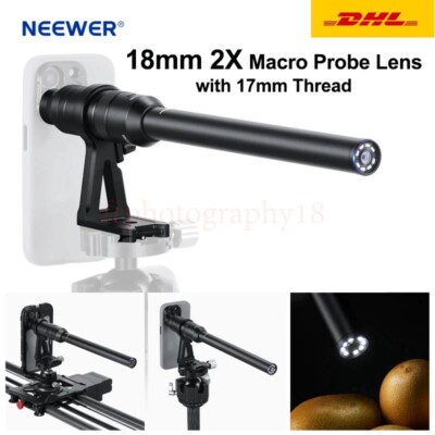 NEEWER 18mm 2x Macro Probe Lens with 17mm Thread LS-51 Fr Smartphone Water Vedio
