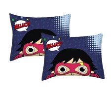 c8 Lot of 2 Ryan's World HELLO! Pillow Shams Pillowcases 26" x 20" Center Open