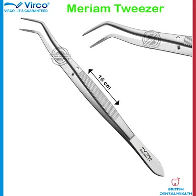 VIRCO Meriam Cotton Tweezers Tissue Dressing Pliers Surgical Thumb Forceps Dental