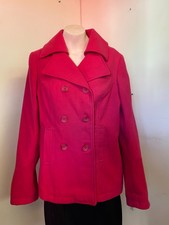 Etam Fushia Pink Coat Jacket Fully Lined Button Front - Size Xl Or Xxl - New!