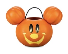Disney Parks Light up Mickey Mouse Pumpkin Trick or Treat bucket Halloween 2023