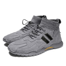 Genuine Leather Mens Casual Shoes High-top Fa...