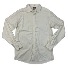 Vintage Eton Shirt Mens M Medium Bone White Formal Wedding Wrinkle Free Cotton