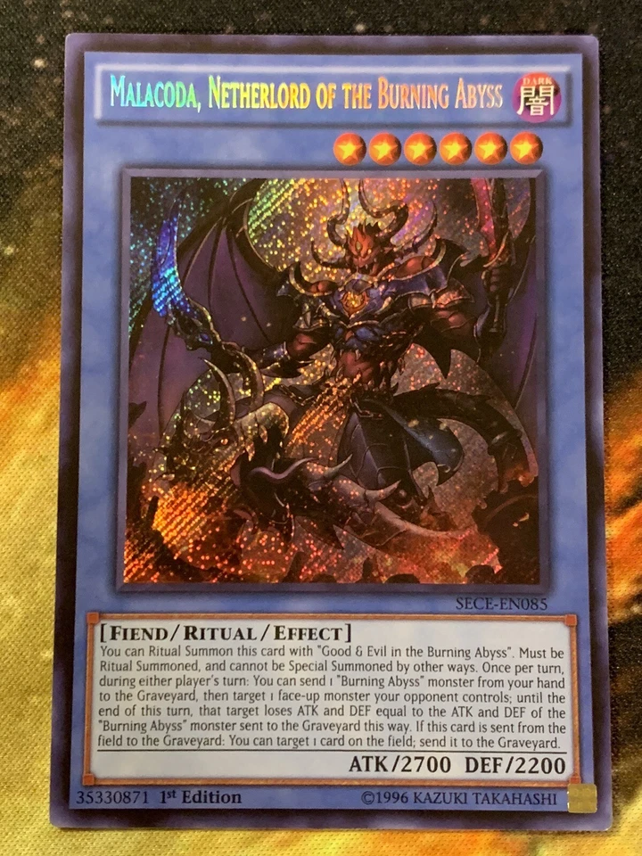 Malacoda Netherlord of The Burning Abyss SECE-EN085 Secret 1st Ed Mint Yugioh! - Image 3 of 4