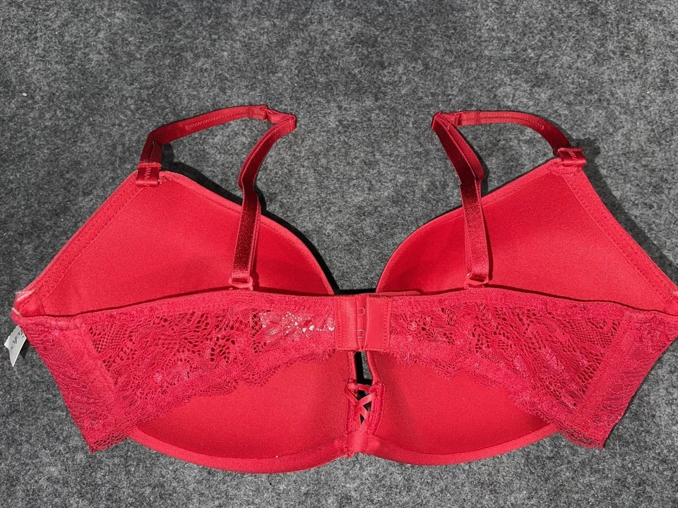 Sujetador Push-UP Fredericks Of Hollywood Knockout Rojo 38D Sexy Foto 3 de 3