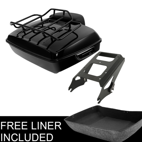 10.7" Chopped Trunk Mount Rack For Harley Touring Street Glide 1997-2008 - Black ABS Plastic