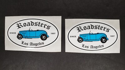 TWO L.A. ROADSTERS ROADSTER SINCE 1957 BLUE CAR STICKERS STICKER