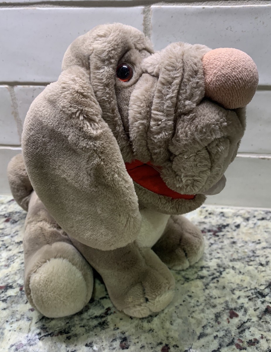 Vintage Wrinkles Plush Stuffed Animal Dog Ganz Bros 1981 80s Tan