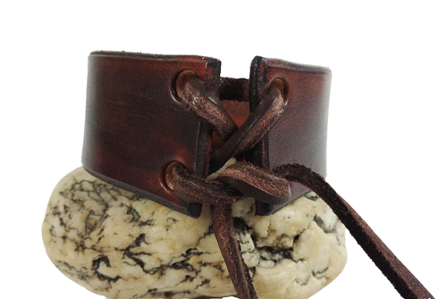 Armband Adler Adlerkopf Leder braun Lederarmband B 3cm Wikinger Mittelalter - Picture 2 of 3