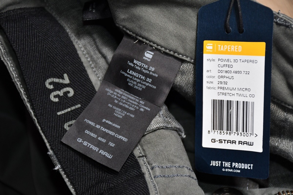 G-Star Raw Powel 3D Tapered Cuffed Cargo Pants Premium Stretch G-Star Raw Powel 3D Tapered Cuffed Cargo Pants Premium Stretch