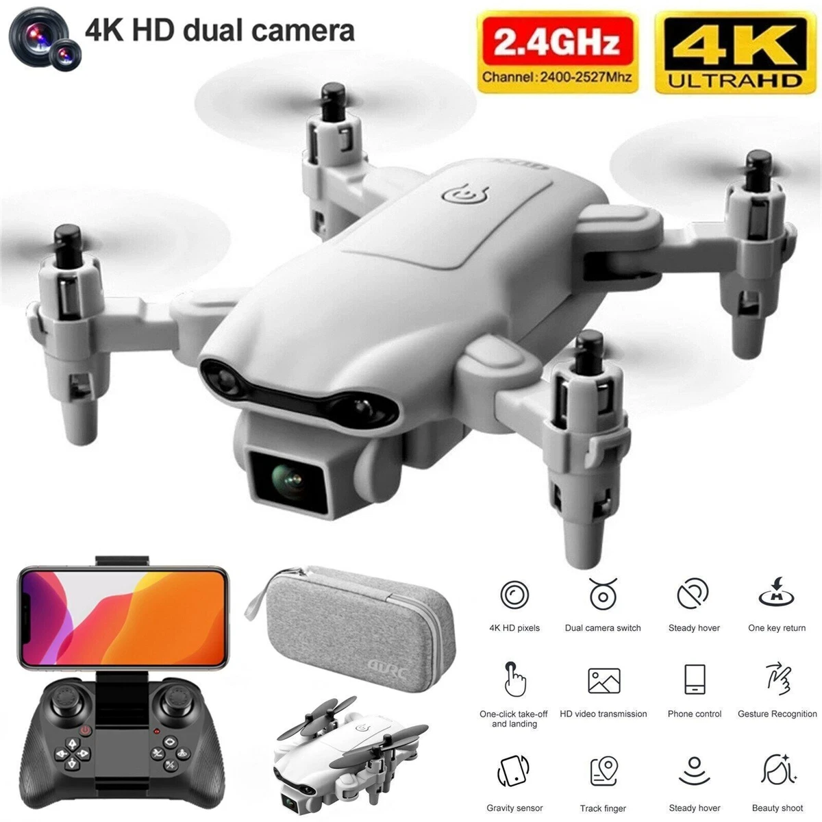 RC Drone con cámara 4K Dual Camera RC Quadcopter con