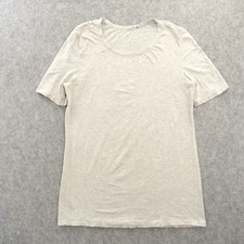 Lululemon Top Womens 6 Gray Tee Round Neck Short Sleeve Logo Active Gym