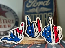 middle finger, rock on, hang loose set