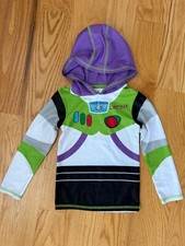 EUC Disney Store Toy Story Buzz Lightyear Hooded Rash Guard Swim Shirt size 4