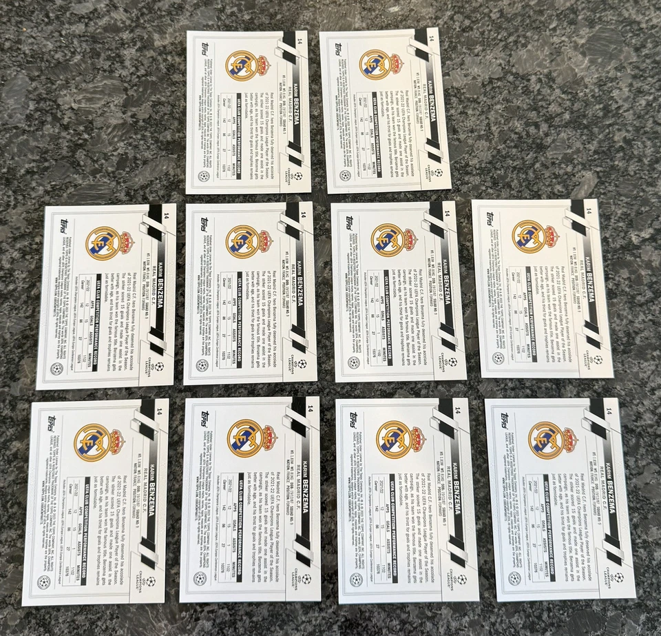 LOT (10) 2022-23 Topps Chrome UEFA Club Competitions KARIM BENZEMA #14 Cards - Image 2 of 2