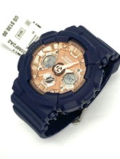 g shock navy blue rose gold