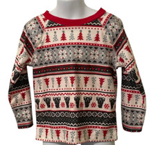 Cuddl Duds Boys Fair Isle Flannel Pajama Top Size XS 4/5 Long Sleeve
