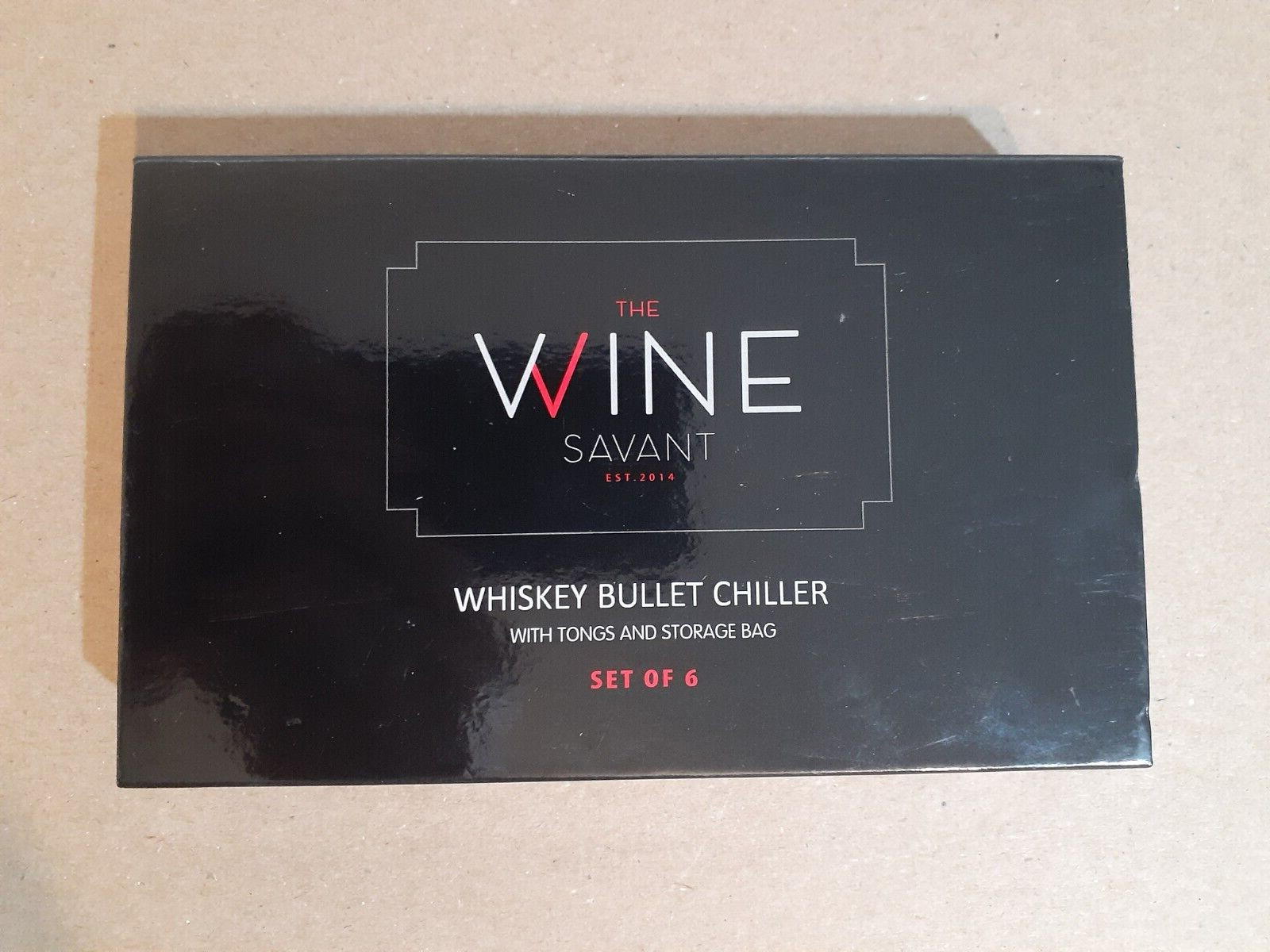 The Wine Savant Whiskey Bullet Chiller Set of 6 & Tongs ~ Fast Shipping ~ NICE