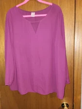 Terra Sky Burgundy 1x Neck Cutout Shirt 16 18