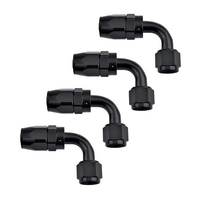 4 PCS 10AN Hose End Fitting 90 Degree Swivel For CPE Braided Hose Black
