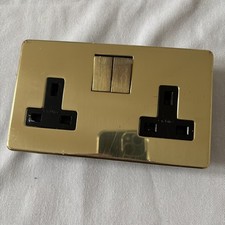 Crabtree Platinum Brass Double Socket