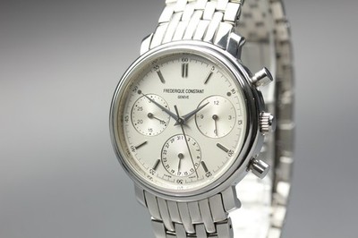 [Fast neuwertig] Frederique Constant Geneva Chronograph Qz 34 mm Herrenuhr au...