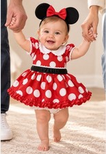 Disney Baby Minnie Mouse Costume 6-9M NWT Licensed Dress Headband Ears Halloween