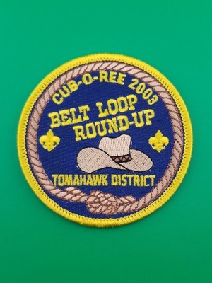 Cub-O-Ree 2003 Belt Loop Round Up Tomahawk District Patch BSA Scouts America NEW