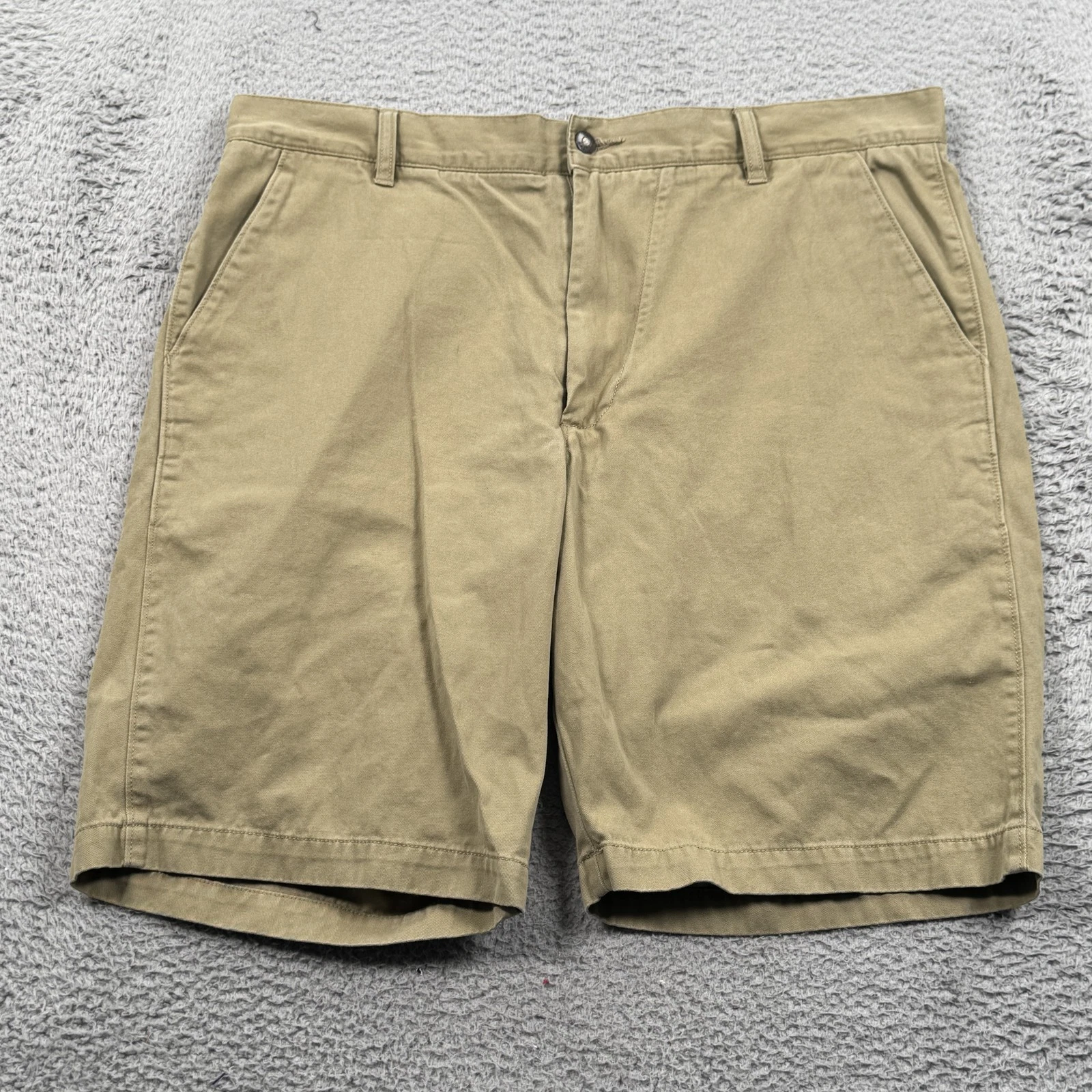 Indigo Palms Shorts Mens 38 Khaki Beige Cotton Flat Front Chino Casual Classic