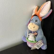 Disney Store EEYORE 8  Easter Bunny Beanbag Beanie Plush Stuffed Toys NWT