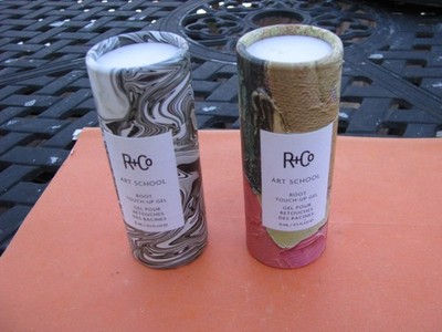 Brand New -R+Co Art School Root Touch-Up Gel 0.5 oz Black & Light Brown set of 2