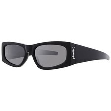 Saint Laurent Silver Mirror Rectangular Ladies Sunglasses SL M140 002 56