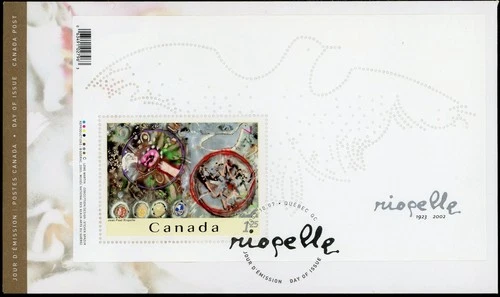 CANADA 2003 JEAN PAUL RIOPELLE S/S #2003ii FIRST DAY COVER !! M71