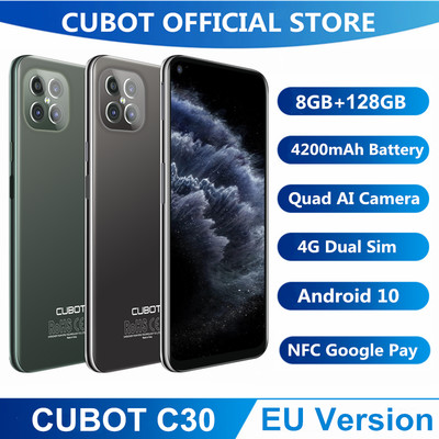 CUBOT C30 Smartphone 8GB+128GB Fingerabdruck Android 10 Handy NFC 2*SIM 4200mAh