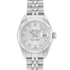 Rolex Datejust 26 79174 Silver Diamonds Steel Jubilee Automatic Ladies Watch