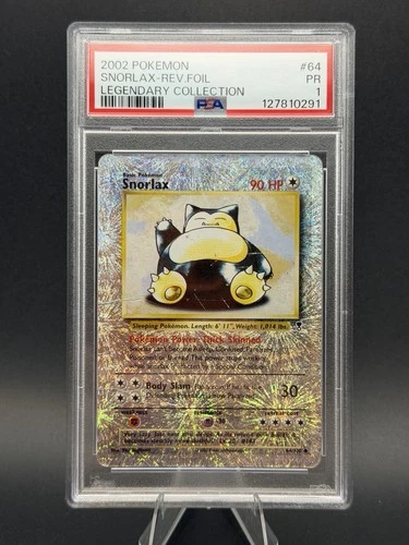 Snorlax Legendary Collection Reverse Holo PSA 1 64/110