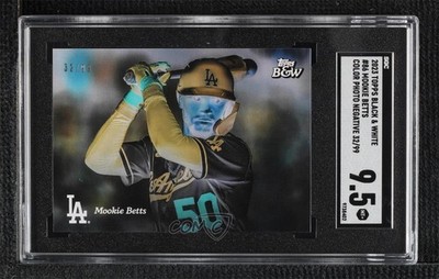2023 Topps Black & White Color Photo Negative 32/99 Mookie Betts #86 10z2
