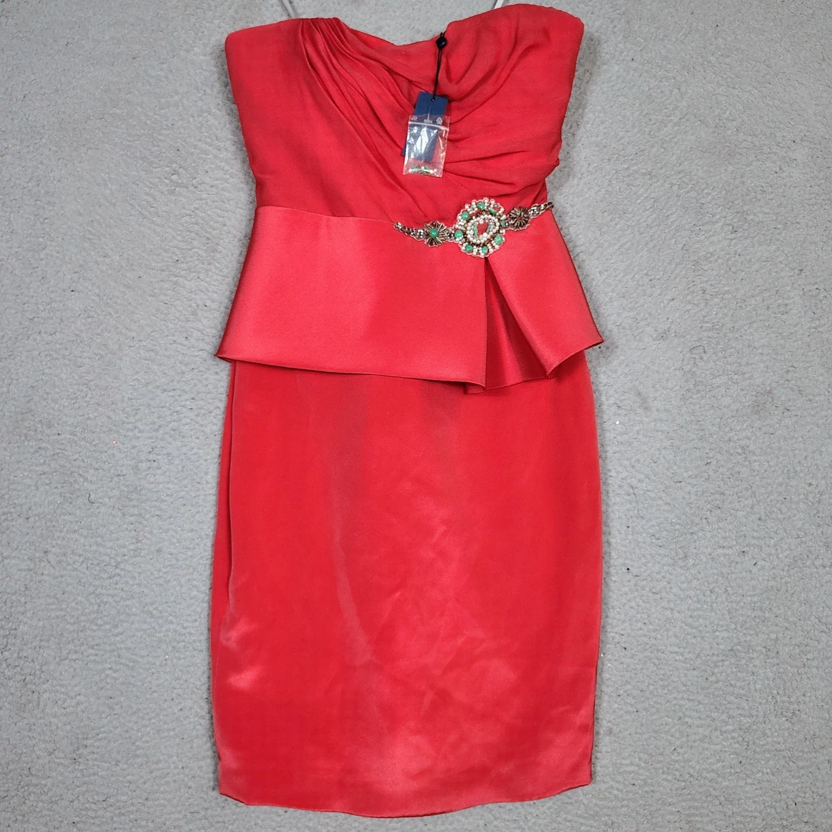marchesa mini dress pre loved women silk strapless ruffle silk Marchesa mini dress at 1stDibs