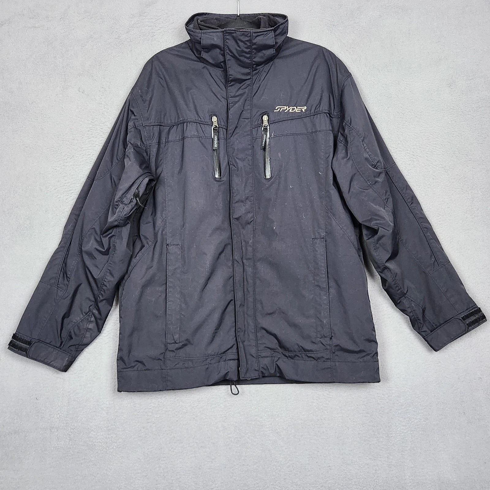 Spyder Jacket Mens Medium Black Team Venom Ski Snow Winter Zip Coat