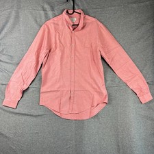 Zara Man Shirt Mens Size M Pink Slim Fit Long Sleeve Button Up Business Office