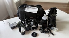 Nikon D5000 DSLR Camera  AF-S DX VR 55-200mm Lens W/ An Extra Lens