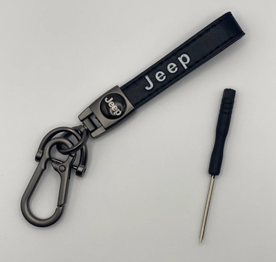 #ad Jeep Genuine Leather Keychain Wrangler Grand Cherokee US Seller Free Shipping $10.60