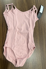 So Danca Leotard Girls 8-10 Petal Pink Double Strap V Back Ballet Dance BY06C