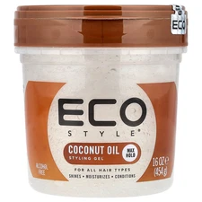 Styling Gel, Max Hold, All Hair Types, Coconut Oil, 16 oz (454 g)
