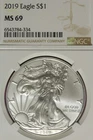 2019 NGC MS69 AMERICAN SILVER EAGLE #B52802