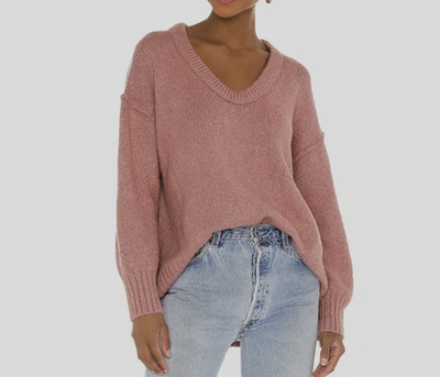 Free People Sweater Womens Small Brookside Tunic Alpine Rose
