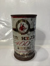 Fox Head 400 flat top beer can Fox Head Brewing Co Waukesha WI Old