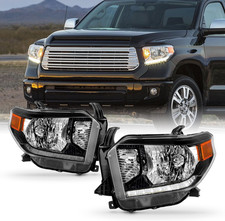 - Fit 2014-2021 Toyota Tundra Pickup Halogen Type W/Led DRL Headlights Headlamp