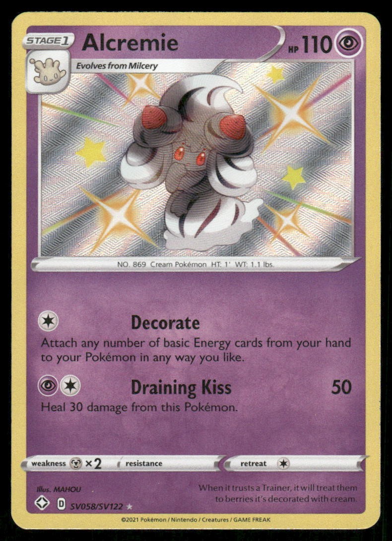 2021 Alcremie SV058/SV122 Holo Rare NM/Mint Shining Fates: Shiny Vault